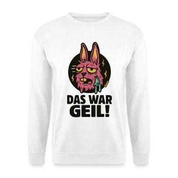 Pinker Hase Graffiti: Das War Geil - Unisex Pullover - Weiß - Vorne