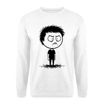 Child, sulky, angry, mute, minimalist - Unisex Sweatshirt - white - Front