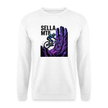 Sellaronda Italien Neon MTB Klippenfahrt - Unisex Pullover - Weiß - Vorne