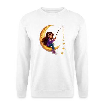 Mondfischerin Sterne - Unisex Pullover - Weiß - Vorne