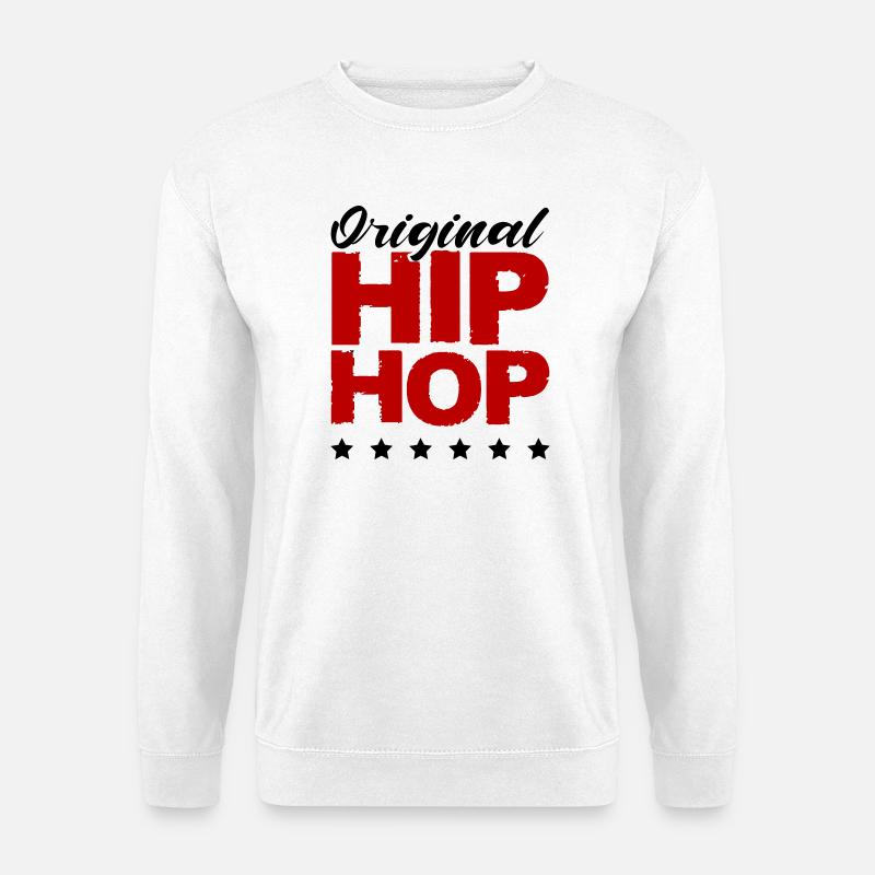 Hip Hop Schriftzug Rot Distressed - Unisex Pullover - Weiß