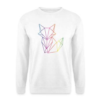 Fuchs Linien Geometrie modernes Motiv  - Unisex Pullover - Weiß - Vorne - Alina (178cm) & Michal (187cm)