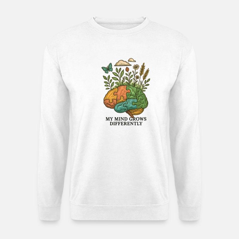 Gehirn wächst anders - Unisex Pullover - Weiß