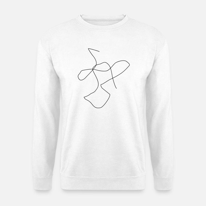 Chaotische Line-Art 3 - Unisex Pullover - Weiß