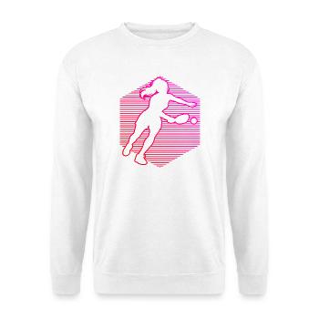 Pickleball Szene Idee für Pickleballspielerin Fans - Unisex Pullover - Weiß - Vorne - Alina (178cm) & Michal (187cm)
