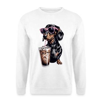 Dackel Eiskaffee - Unisex Pullover - Weiß - Vorne