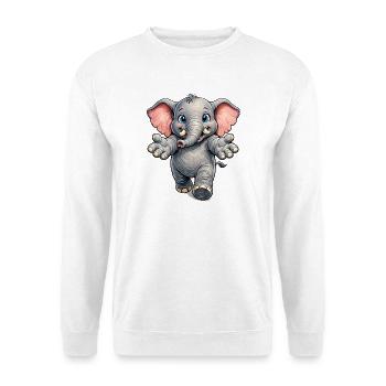 Freundlicher Elefant - Unisex Pullover - Weiß - Vorne