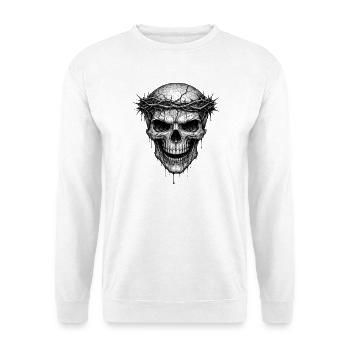 Thorn Crown Skull Gothic Horror-Grafik - Unisex Pullover - Weiß - Vorne