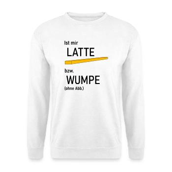 Ist mir Latte bzw Wumpe - Unisex Pullover - Weiß - Vorne - Alina (178cm) & Michal (187cm)