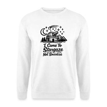 Sterngucker Introvertiert Astronomie - Unisex Pullover - Weiß - Vorne - Alina (178cm) & Michal (187cm)