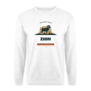 Zion Nationalpark Sandstone Canyon - Unisex Pullover - Weiß - Vorne - Alina (178cm) & Michal (187cm)
