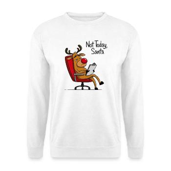 Nicht Heute Santa – Weihnachtshumor - Unisex Pullover - Weiß - Vorne - Alina (178cm) & Michal (187cm)