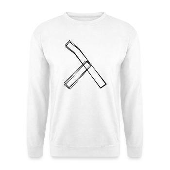 Griechischer Buchstabe Lambda handgezeichnet - Unisex Pullover - Weiß - Vorne - Alina (178cm) & Michal (187cm)