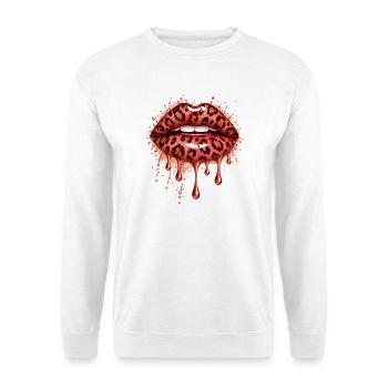 Leopard Lippen Tropfen-Edition - Unisex Pullover - Weiß - Vorne - Alina (178cm) & Michal (187cm)
