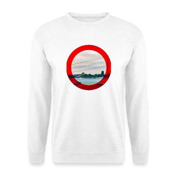 Rotkreis-Landschaft - Unisex Pullover - Weiß - Vorne - Alina (178cm) & Michal (187cm)