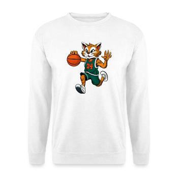 Katzen Basketball - Unisex Pullover - Weiß - Vorne - Alina (178cm) & Michal (187cm)