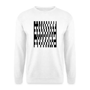 Geometrische Quadrate-Muster - Unisex Pullover - Weiß - Vorne - Alina (178cm) & Michal (187cm)
