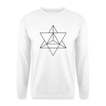 Merkaba - Unisex Pullover - Weiß - Vorne - Alina (178cm) & Michal (187cm)