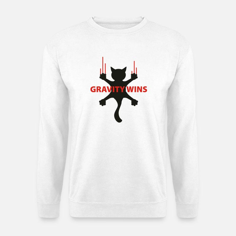Gravity wins bloody Katze - Unisex Pullover - Weiß