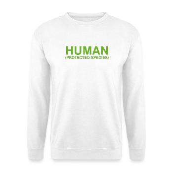 Man protected species in green typography - Unisex Sweatshirt - white - Front