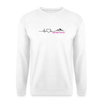 Cœur de randonnée des montagnes Wanderwoman - Sweat-shirt Unisexe - blanc - Devant