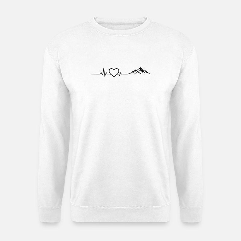 Berge wandern Herz  Gebirge  - Unisex Pullover - Weiß