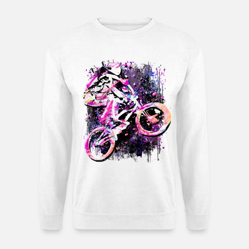 BMX Fahrrad | BMX Rad | Buntes Bmx - Unisex Pullover - Weiß