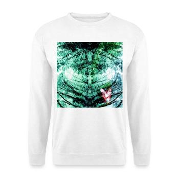 Waldreflexion Teal Schmetterling - Unisex Pullover - Weiß - Vorne