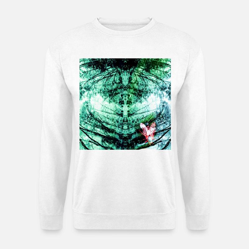 Forest Reflection Teal Butterfly - Unisex Sweatshirt - white