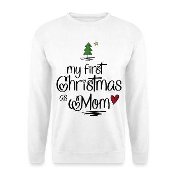 Mon premier Noël en tant que maman - Sweat-shirt Unisexe - blanc - Devant