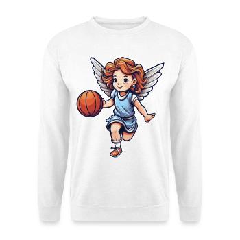 Basketball Engel - Unisex Pullover - Weiß - Vorne