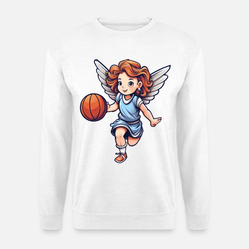 Basketball Engel - Unisex Pullover - Weiß