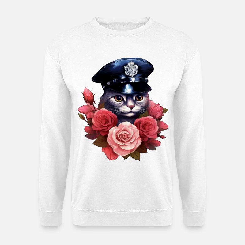 Katzen Polizei - Unisex Pullover - Weiß