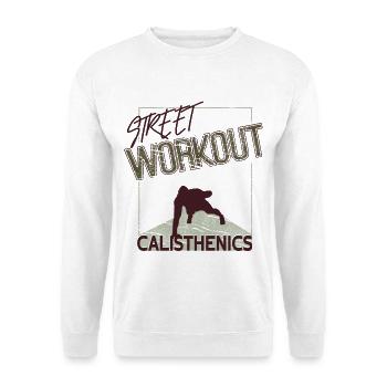 Entraînement de rue – Conception de calisténique - Sweat-shirt Unisexe - blanc - Devant