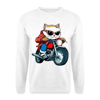 Cats Motorcyclists / Motorcycle Cat - Unisex Sweatshirt - white - Front