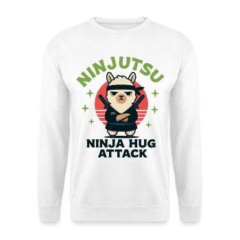 Ninja-Lama Kuschel-Attacke - Unisex Pullover - Weiß - Vorne