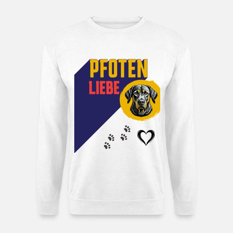 Pfoten Liebe Hundeillustration - Unisex Pullover - Weiß