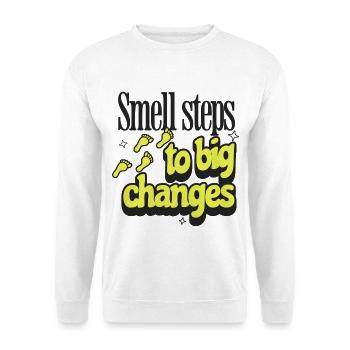 Motivierende Fußabdruck Botschaft - Unisex Pullover - Weiß - Vorne