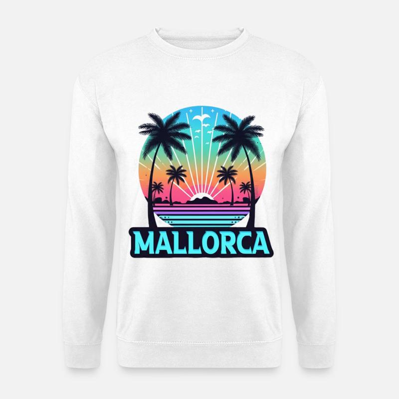 Mallorca Neon Sonnenuntergang - Unisex Pullover - Weiß