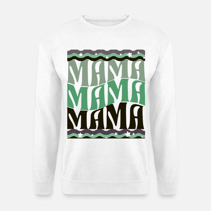 MAMA Waves Pattern Green Brown - Unisex Sweatshirt - white