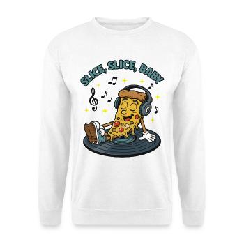 Slice Slice Baby – Funny Pizza Retro Comic Moti - Unisex Sweatshirt - white - Front