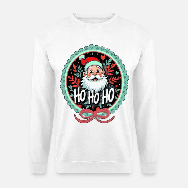 Weihnachtsmann Ho Ho Ho Ornament - Unisex Pullover - Weiß