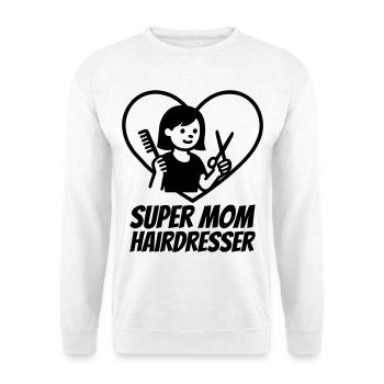 Super Mom Hairdresser – Scissors Heart - Unisex Sweatshirt - white - Front