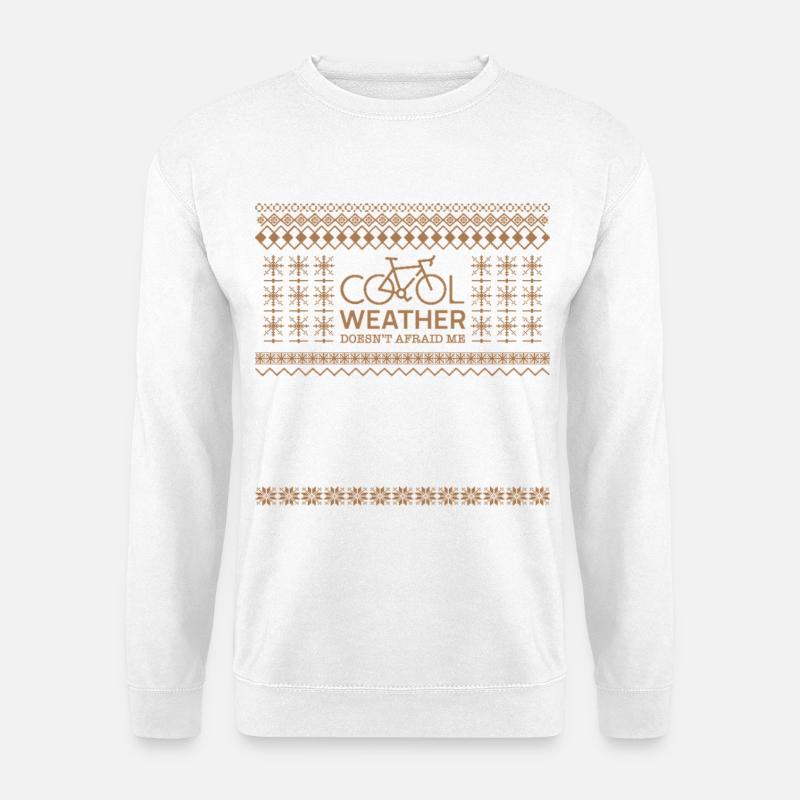 Jacquard Pattern Cycling für den Winter - Unisex Pullover - Weiß
