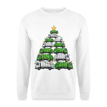 Cadeau drôle de sapin de Noël pour camion poubelle - Sweat-shirt Unisexe - blanc - Devant
