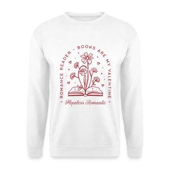 Lectrice de romans drôle femmes célibataires de la Saint-Valentin - Sweat-shirt Unisexe - blanc - Devant