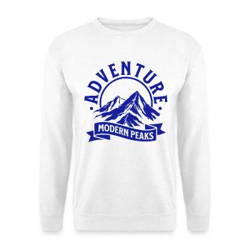 Modern Mountain Adventure Peaks Logo - Unisex Sweatshirt - white - Front