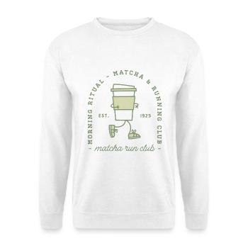Club de course matcha drôle de coureur fille en forme cadeau - Sweat-shirt Unisexe - blanc - Devant