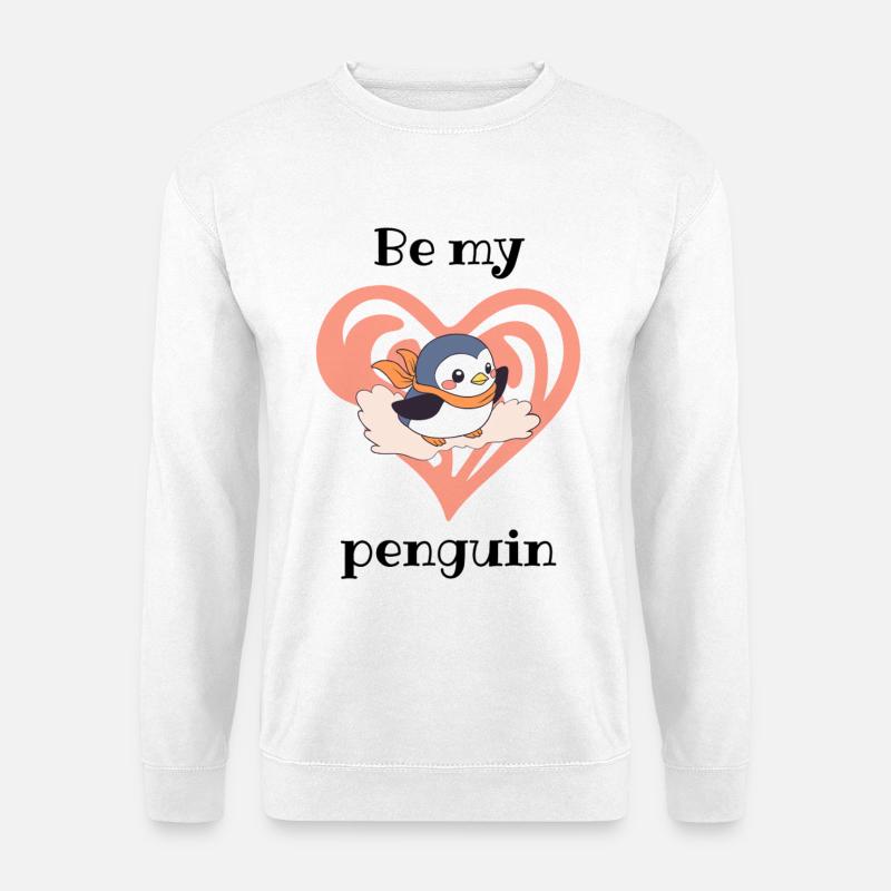 Herzpinguin mit Schal - Unisex Pullover - Weiß