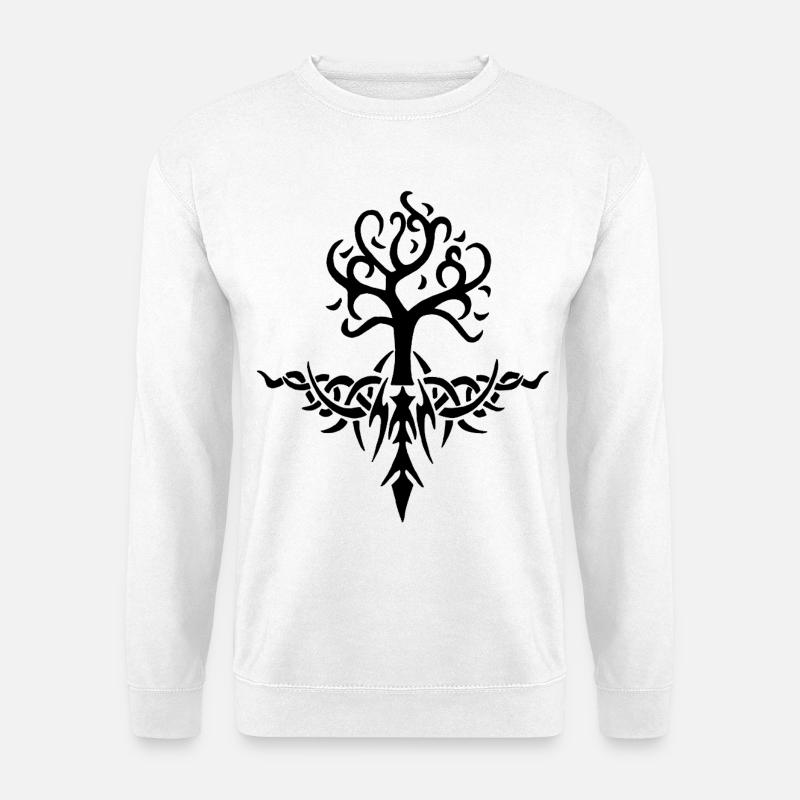 Schwarzer dorniger Baum - Unisex Pullover - Weiß